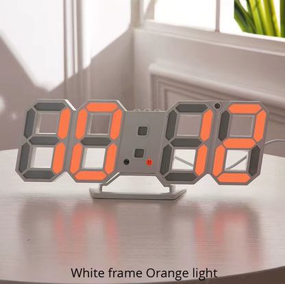 3D LED Wall Clock Modern Design Digital Table Clock Alarm Nightlight Saat Reloj De Pared Watch for Home Living Room Decoration