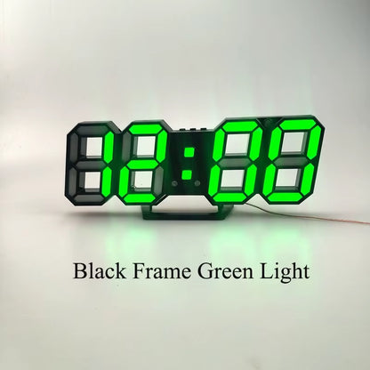 3D LED Wall Clock Modern Design Digital Table Clock Alarm Nightlight Saat Reloj De Pared Watch for Home Living Room Decoration