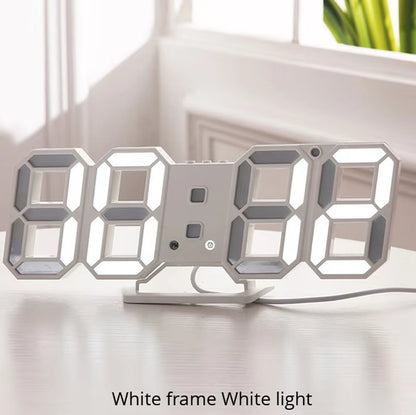 3D LED Wall Clock Modern Design Digital Table Clock Alarm Nightlight Saat Reloj De Pared Watch for Home Living Room Decoration