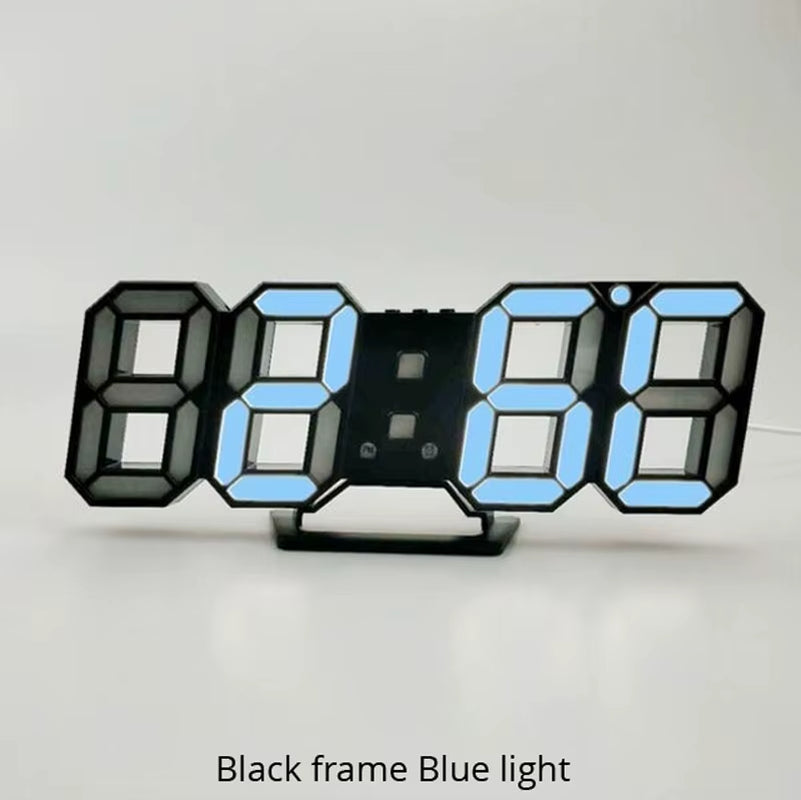 3D LED Wall Clock Modern Design Digital Table Clock Alarm Nightlight Saat Reloj De Pared Watch for Home Living Room Decoration