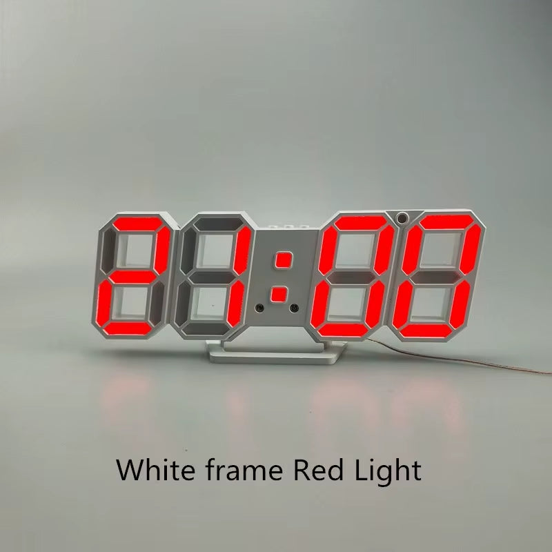 3D LED Wall Clock Modern Design Digital Table Clock Alarm Nightlight Saat Reloj De Pared Watch for Home Living Room Decoration